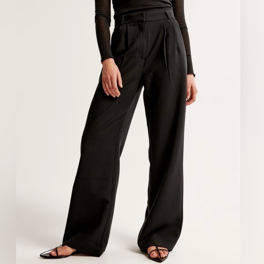 A&F Sloane Tailored Wide Leg Pant - Size 25/0 SHORT